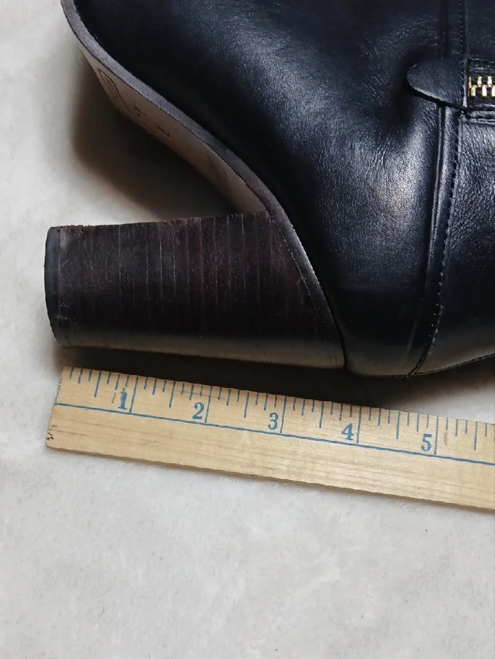 Coach Black Leather Mid-Calf Tassel Zip Boots Size 7.5